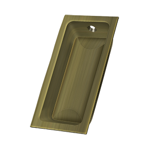 Deltana Large Flush Pull, 3 5/8" x 1 3/4" x 1/2" in Antique Brass finish