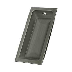 Deltana Large Flush Pull, 3 5/8" x 1 3/4" x 1/2" in Pewter finish