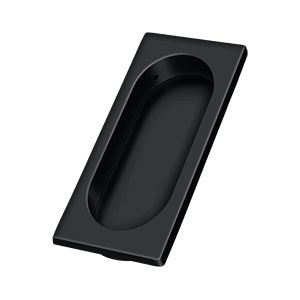 Deltana Large Flush Pull, 3 7/8" x 1 5/8" x 3/8" in Flat Black finish