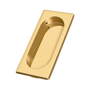 Deltana Large Flush Pull, 3 7/8" x 1 5/8" x 3/8" in PVD Polished Brass finish