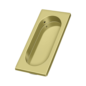 Deltana Large Flush Pull, 3 7/8" x 1 5/8" x 3/8" in Polished Brass finish