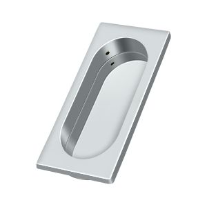 Deltana Large Flush Pull, 3 7/8" x 1 5/8" x 3/8" in Polished Chrome finish