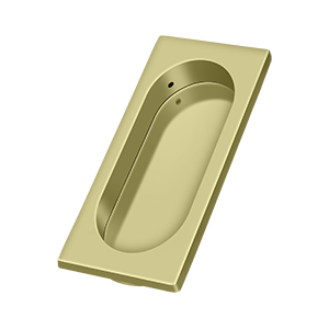 Deltana Large Flush Pull, 3 7/8" x 1 5/8" x 3/8" in Unlacquered Brass finish