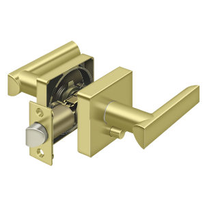 Deltana Livingston Left Hand Privacy Lever in Polished Brass finish