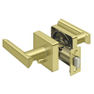 Deltana Livingston Right Hand Privacy Lever in Polished Brass finish