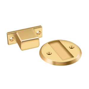 Deltana Magnetic Flush Stop & Door Holder in PVD Polished Brass finish