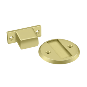 Deltana Magnetic Flush Stop & Door Holder in Polished Brass finish
