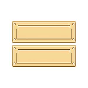 Deltana Mail Slot with Interior Flap, 8 7/8" in PVD Polished Brass finish