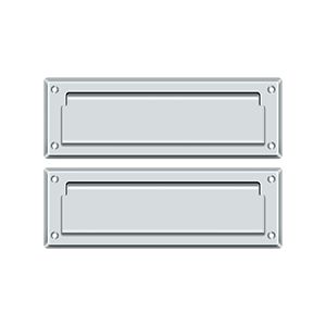 Deltana Mail Slot with Interior Flap, 8 7/8" in Polished Chrome finish