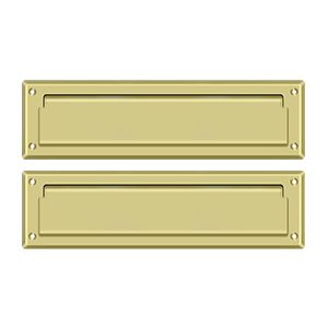 Deltana Mail Slot with Interior Flap in Polished Brass finish