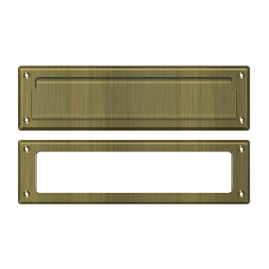 Deltana Mail Slot with Interior Frame, 13 1/8" in Antique Brass finish
