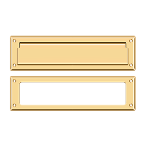 Deltana Mail Slot with Interior Frame, 13 1/8" in PVD Polished Brass finish