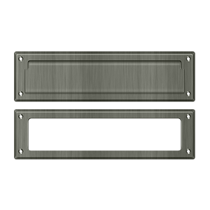 Deltana Mail Slot with Interior Frame, 13 1/8" in Pewter finish