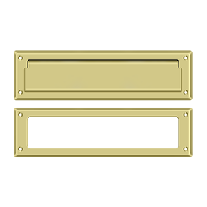 Deltana Mail Slot with Interior Frame, 13 1/8" in Polished Brass finish