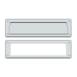Deltana Mail Slot with Interior Frame, 13 1/8" in Polished Chrome finish