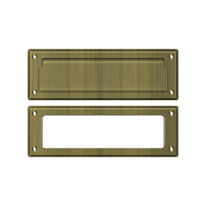 Deltana Mail Slot with Interior Frame, 8 7/8" in Antique Brass finish