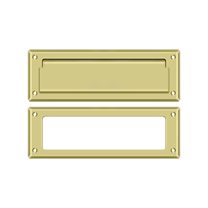 Deltana Mail Slot with Interior Frame, 8 7/8" in Polished Brass finish