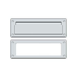 Deltana Mail Slot with Interior Frame, 8 7/8" in Polished Chrome finish