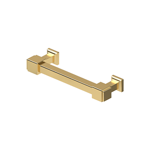 Deltana Manhattan Decorative Cabinet Pull, 4" C-to-C in PVD Polished Brass finish