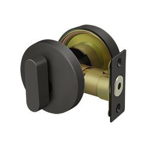 Deltana Modern Low Profile Single Cylinder Deadbolt in Oil Rubbed Bronze finish