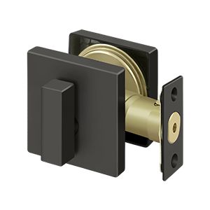 Deltana Modern Square Single Cylinder Deadbolt in Oil Rubbed Bronze finish