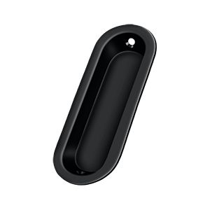 Deltana Oblong Flush Pull, 3 1/2" x 1 1/4" x 3/8" in Flat Black finish