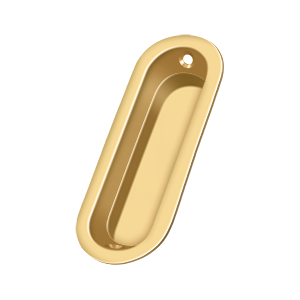 Deltana Oblong Flush Pull, 3 1/2" x 1 1/4" x 3/8" in PVD Polished Brass finish