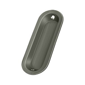 Deltana Oblong Flush Pull, 3 1/2" x 1 1/4" x 3/8" in Pewter finish