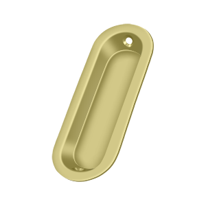Deltana Oblong Flush Pull, 3 1/2" x 1 1/4" x 3/8" in Polished Brass finish