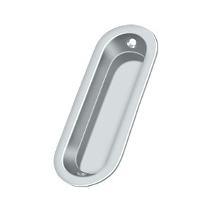 Deltana Oblong Flush Pull, 3 1/2" x 1 1/4" x 3/8" in Polished Chrome finish