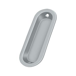 Deltana Oblong Flush Pull, 3 1/2" x 1 1/4" x 3/8" in Satin Chrome finish