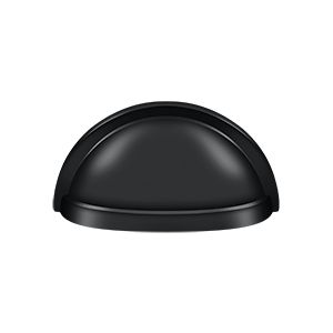 Deltana Oval Shell Handle Pull, 3 1/2" in Flat Black finish