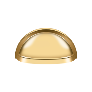 Deltana Oval Shell Handle Pull, 3 1/2" in PVD Polished Brass finish