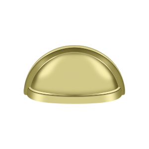 Deltana Oval Shell Handle Pull, 3 1/2" in Polished Brass finish