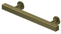 Deltana Pommel Contemporary Cabinet Pull, 4" C-to-C in Antique Brass finish