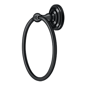 Deltana R: Traditional Series 6 1/2" Towel Ring in Flat Black finish