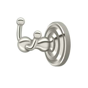 Deltana R: Traditional Series Double Robe Hook in Lifetime Polished Nickel finish