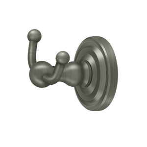 Deltana R: Traditional Series Double Robe Hook in Pewter finish