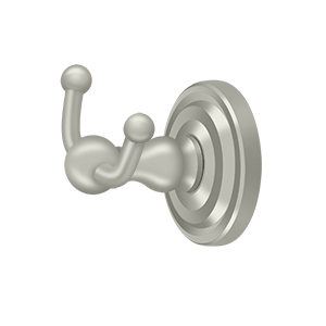 Deltana R: Traditional Series Double Robe Hook in Satin Nickel finish