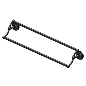 Deltana R: Traditional Series Double Towel Bar, 24" C-to-C in Flat Black finish