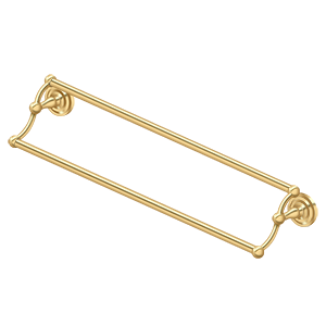 Deltana R: Traditional Series Double Towel Bar, 24" C-to-C in PVD Polished Brass finish