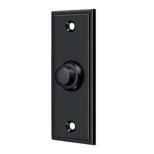 Deltana Rectangular Contemporary Bell Button in Flat Black finish