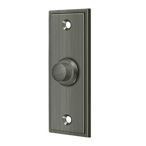 Deltana Rectangular Contemporary Bell Button in Pewter finish