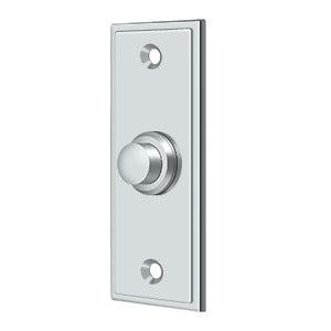 Deltana Rectangular Contemporary Bell Button in Polished Chrome finish