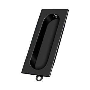 Deltana Rectangular Flush Pull 3 1/8" x 1 3/8" x 1/2" in Flat Black finish