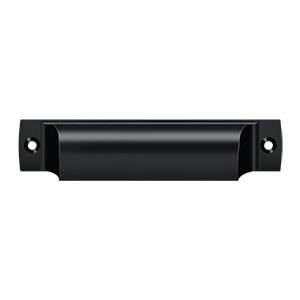 Deltana Rectangular Shell Pull, 4" C-to-C in Flat Black finish