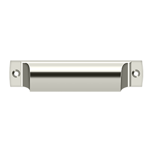 Deltana Rectangular Shell Pull, 4" C-to-C in Lifetime Polished Nickel finish