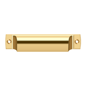 Deltana Rectangular Shell Pull, 4" C-to-C in PVD Polished Brass finish