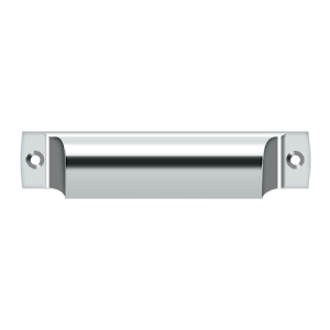 Deltana Rectangular Shell Pull, 4" C-to-C in Polished Chrome finish
