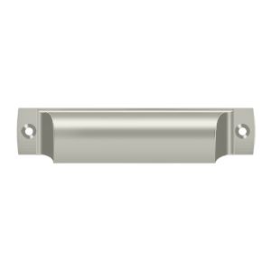 Deltana Rectangular Shell Pull, 4" C-to-C in Satin Nickel finish